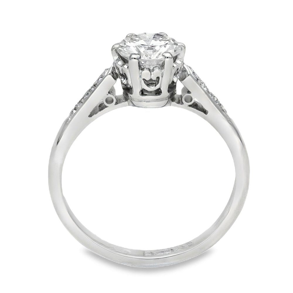 18ct White Gold Diamond Engagement Ring - Size L - 0.89ct