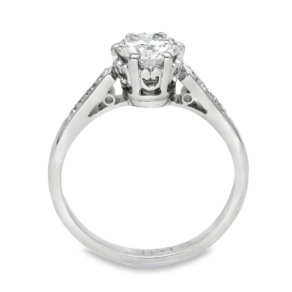 18ct White Gold Diamond Engagement Ring - Size L - 0.89ct