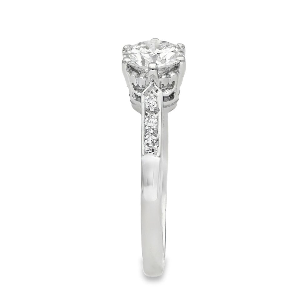 18ct White Gold Diamond Engagement Ring - Size L - 0.89ct