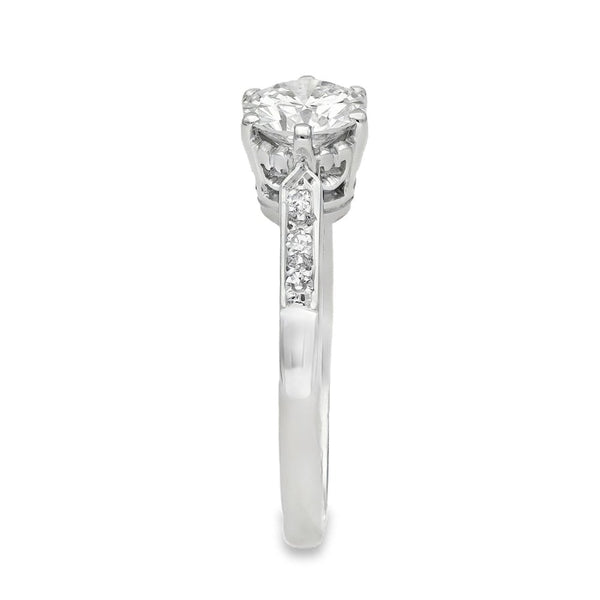 18ct White Gold Diamond Engagement Ring - Size L - 0.89ct