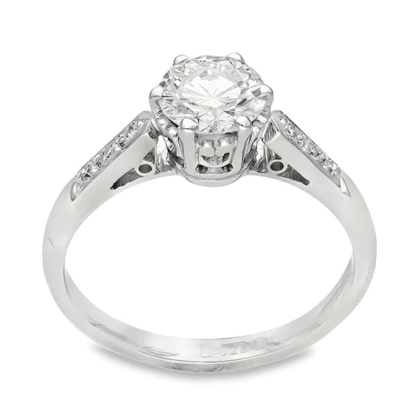 18ct White Gold Diamond Engagement Ring - Size L - 0.89ct