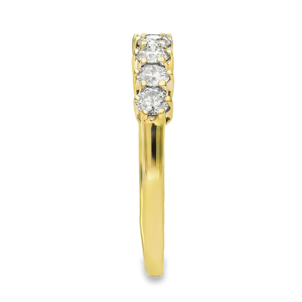 18ct Yellow Gold Diamond Half-Eternity Ring - Size S - 1.00ct