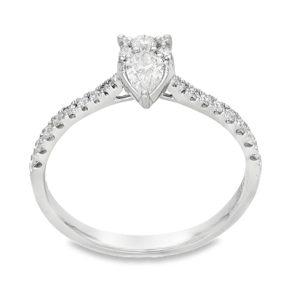 950 Platinum Diamond Illusion Engagement Ring - Size R - 0.48ct