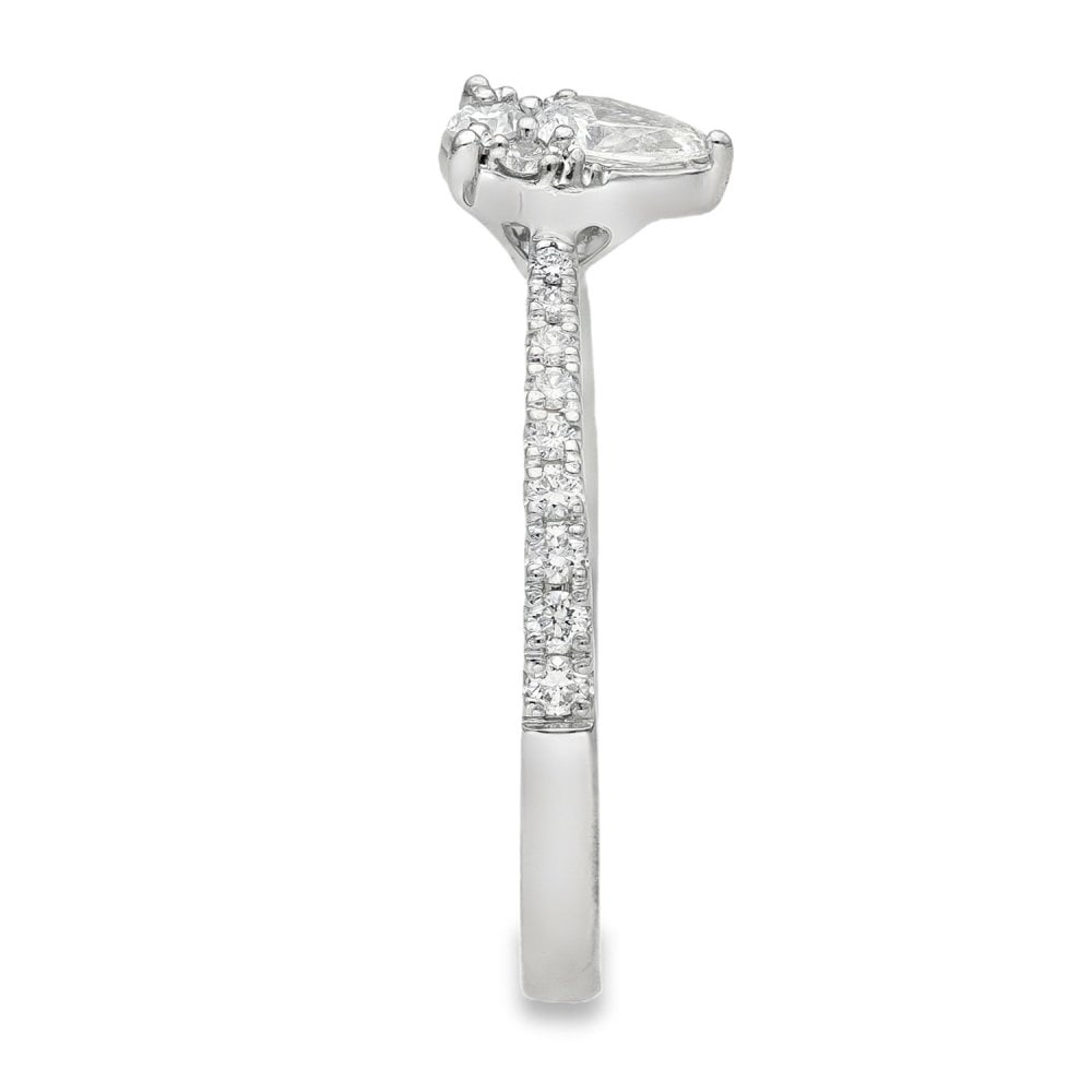 950 Platinum Diamond Illusion Engagement Ring - Size R - 0.48ct