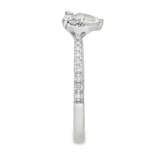 950 Platinum Diamond Illusion Engagement Ring - Size R - 0.48ct