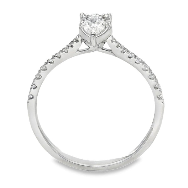 950 Platinum Diamond Illusion Engagement Ring - Size R - 0.48ct