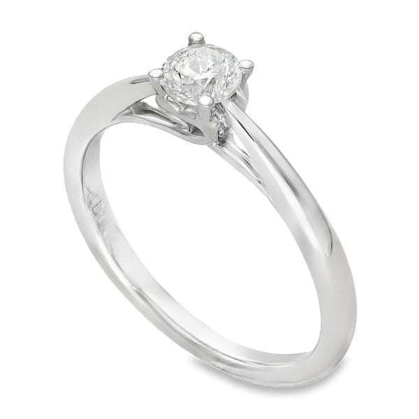 9ct White Gold Diamond Solitaire Engagement Ring -Size I -0.25ct