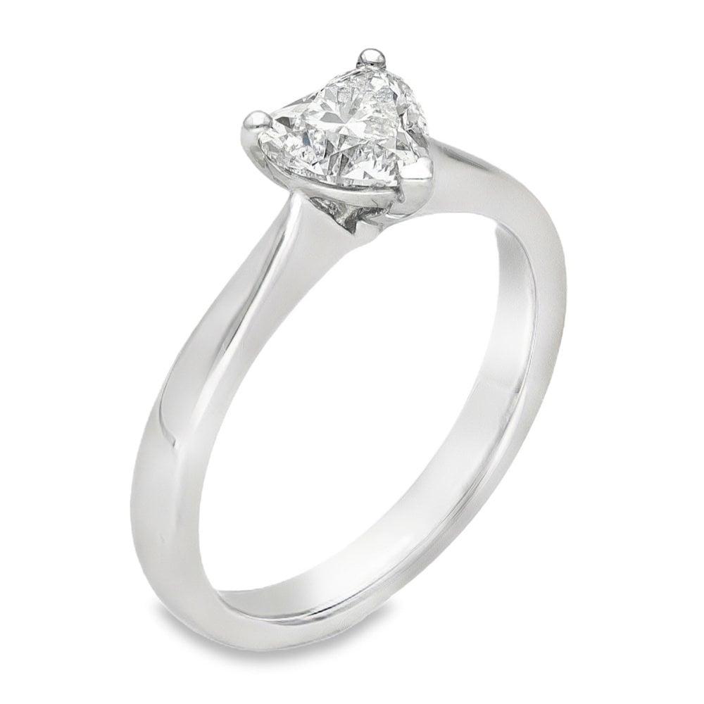 950 Platinum Heart Diamond Solitaire Engagement Ring - 0.80ct