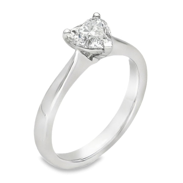 950 Platinum Heart Diamond Solitaire Engagement Ring - 0.80ct