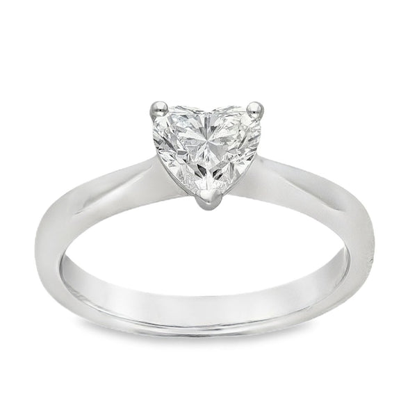 950 Platinum Heart Diamond Solitaire Engagement Ring - 0.80ct