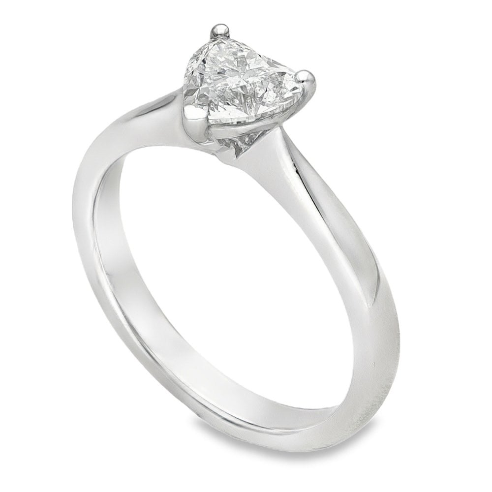 950 Platinum Heart Diamond Solitaire Engagement Ring - 0.80ct