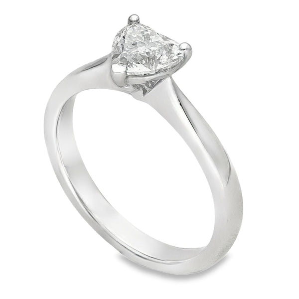 950 Platinum Heart Diamond Solitaire Engagement Ring - 0.80ct