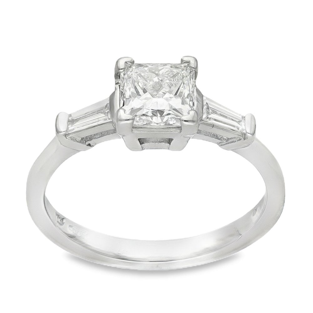 950 Platinum Diamond Engagement Ring - Size H½ - 0.95ct
