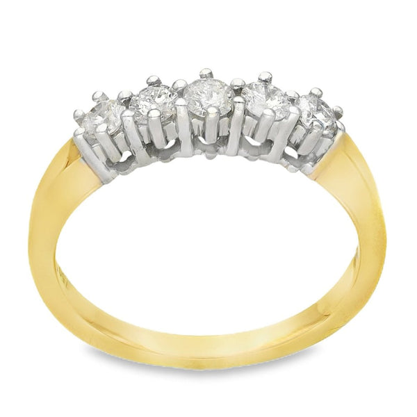 18ct Yellow Gold Diamond Half-Eternity Ring - Size P - 0.50ct