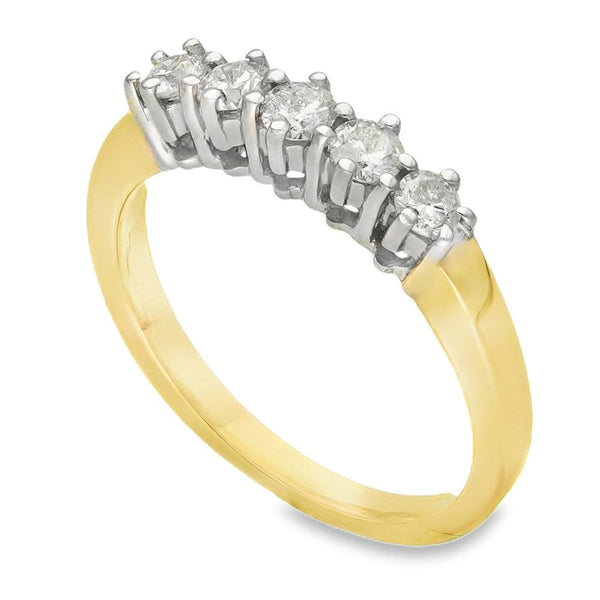 18ct Yellow Gold Diamond Half-Eternity Ring - Size P - 0.50ct
