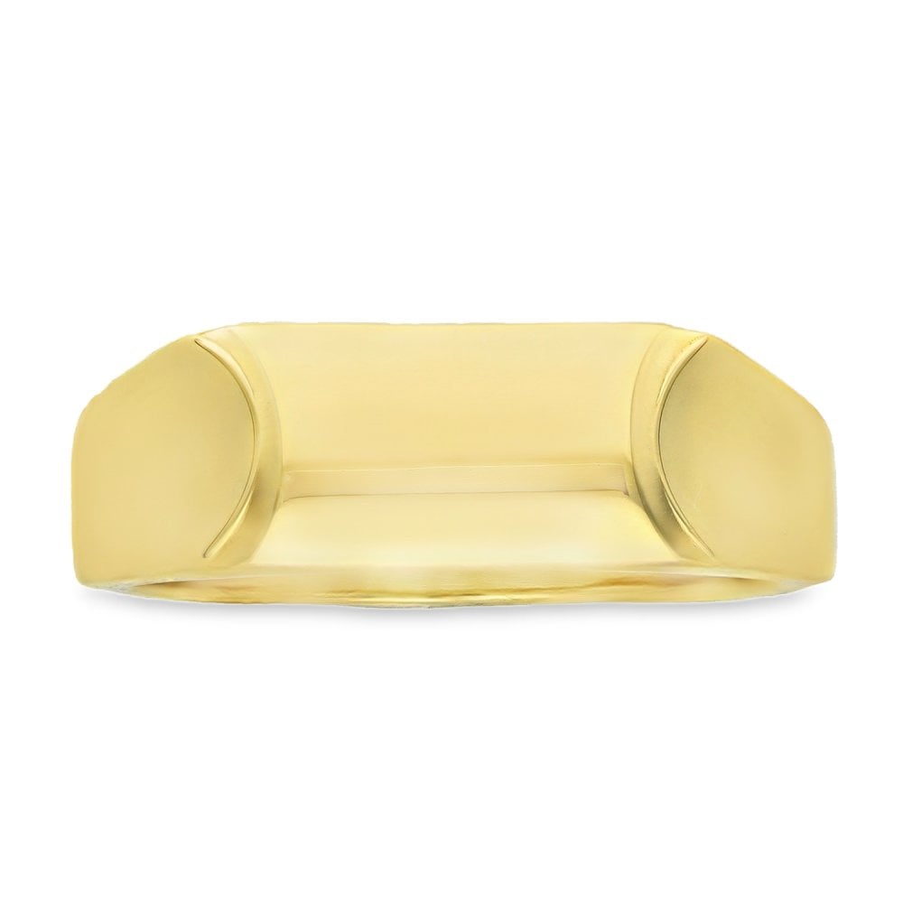 9ct Yellow Gold Rectangular Domed Signet Ring - Size Z - 8mm