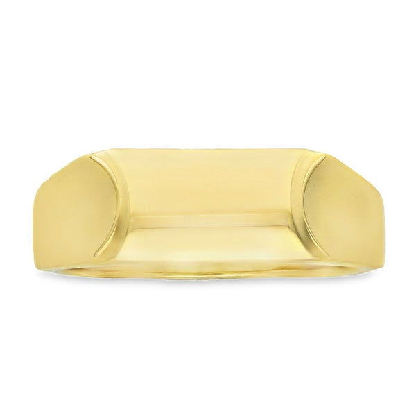 9ct Yellow Gold Rectangular Domed Signet Ring - Size Z - 8mm