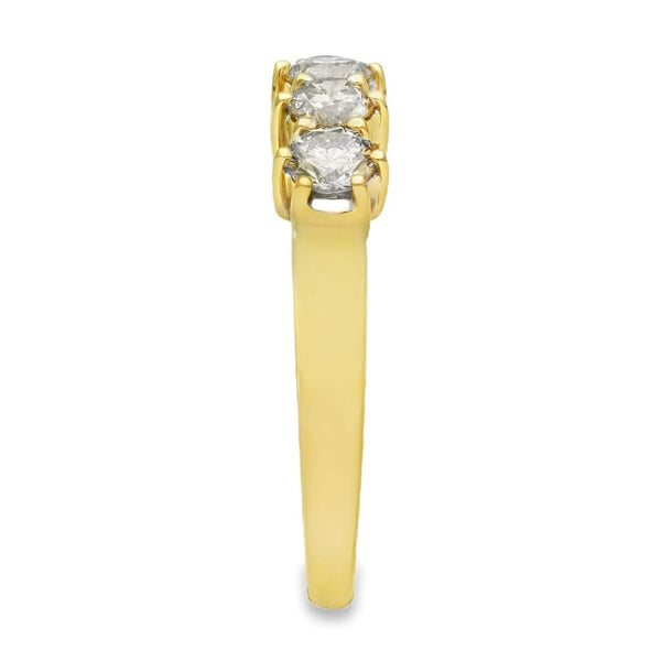 18ct Yellow Gold Diamond Half-Eternity Ring - Size P - 1.00ct