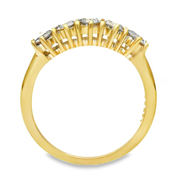 18ct Yellow Gold Diamond Half-Eternity Ring - Size P - 1.00ct