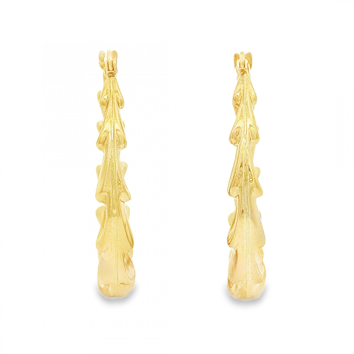 9ct Yellow Gold Graduated Overlapping Hoop Earrings - 3.0g