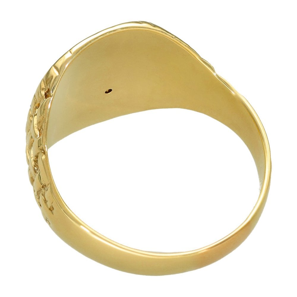 9ct Yellow Gold Diamond Signet Ring - Size Z - 17mm