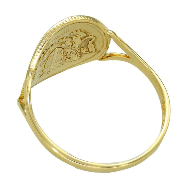 9ct Yellow Gold St. George Ring - Size P - 16mm