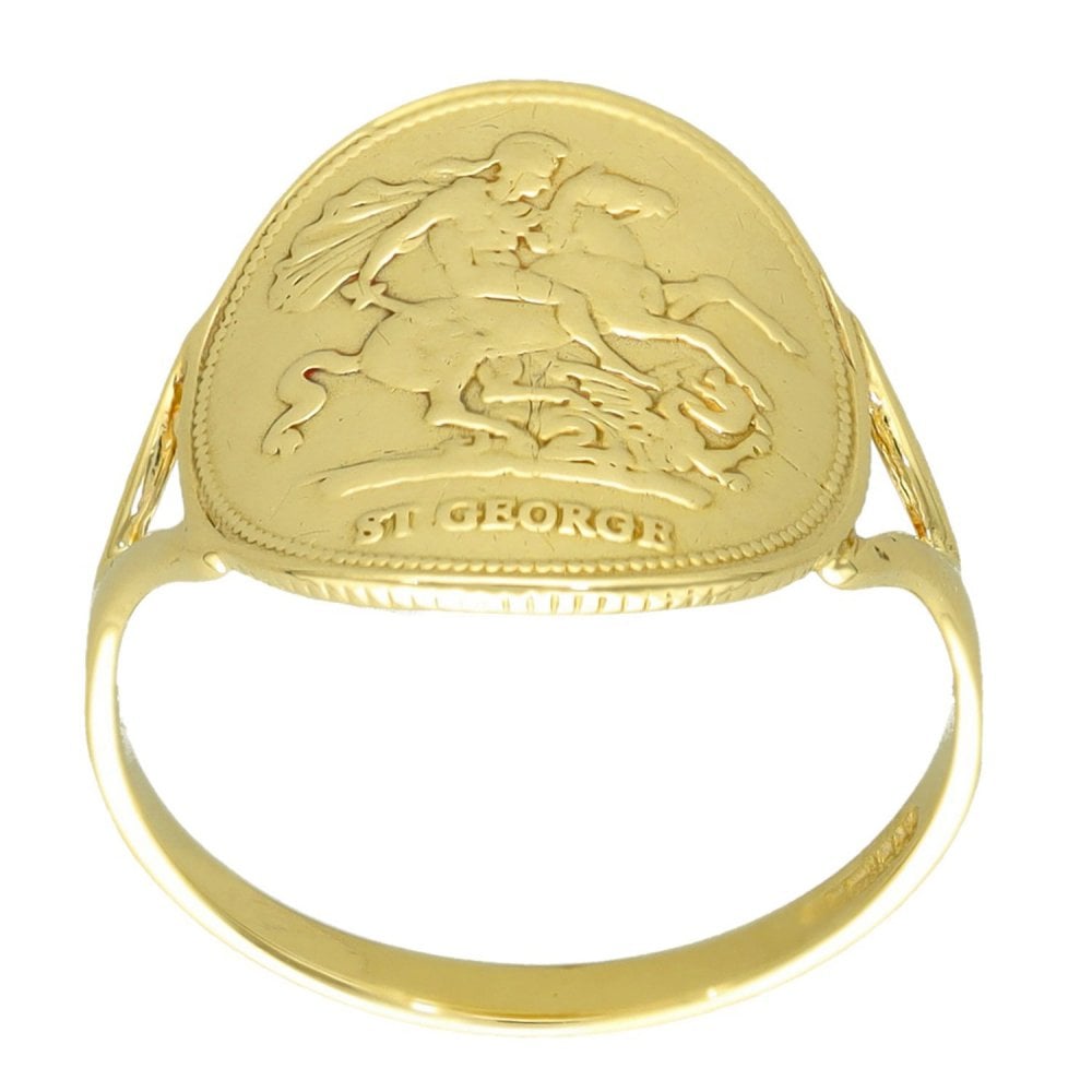 9ct Yellow Gold St. George Ring - Size P - 16mm