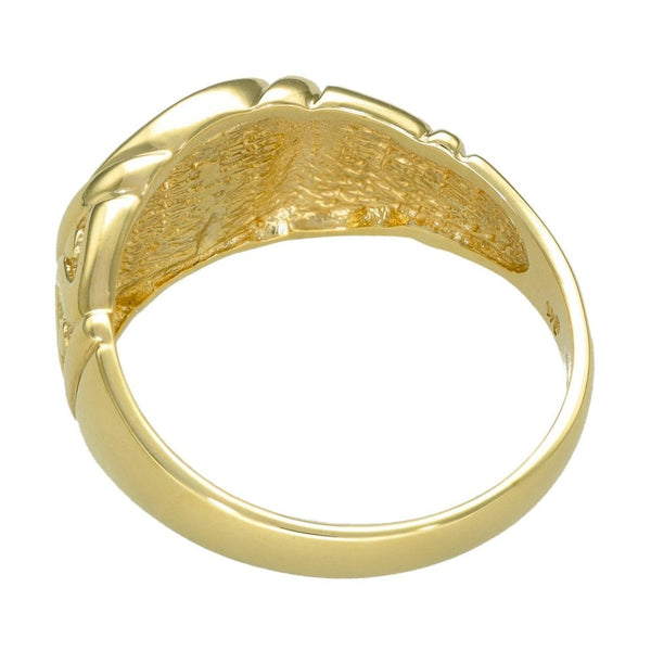 9ct Yellow & White Gold Eagle Signet Ring - Size U - 12mm