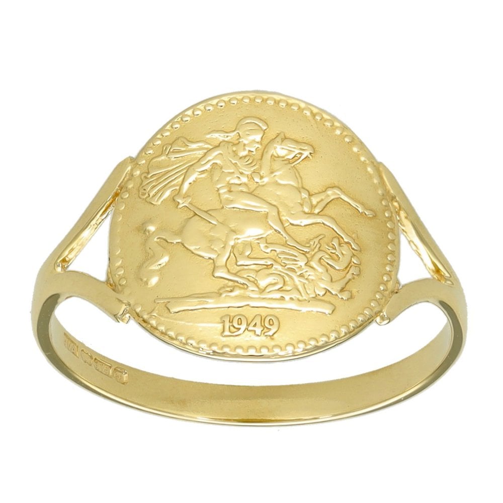 9ct Yellow Gold St. George Ring - Size M - 12mm