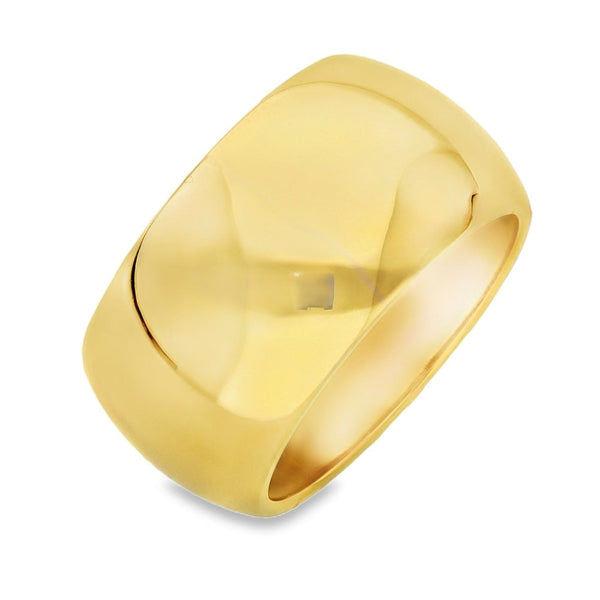 22ct Yellow Gold Heavy D-Shape Wedding Band - Size O - 12mm