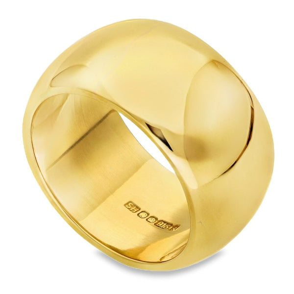 22ct Yellow Gold Heavy D-Shape Wedding Band - Size O - 12mm