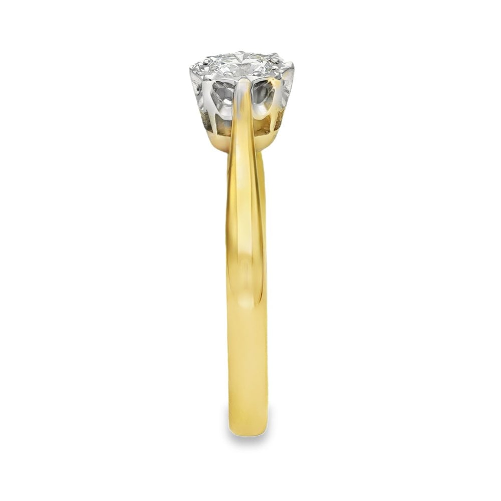 18ct Yellow Gold Illusion-Set Diamond Engagement Ring - 0.25ct