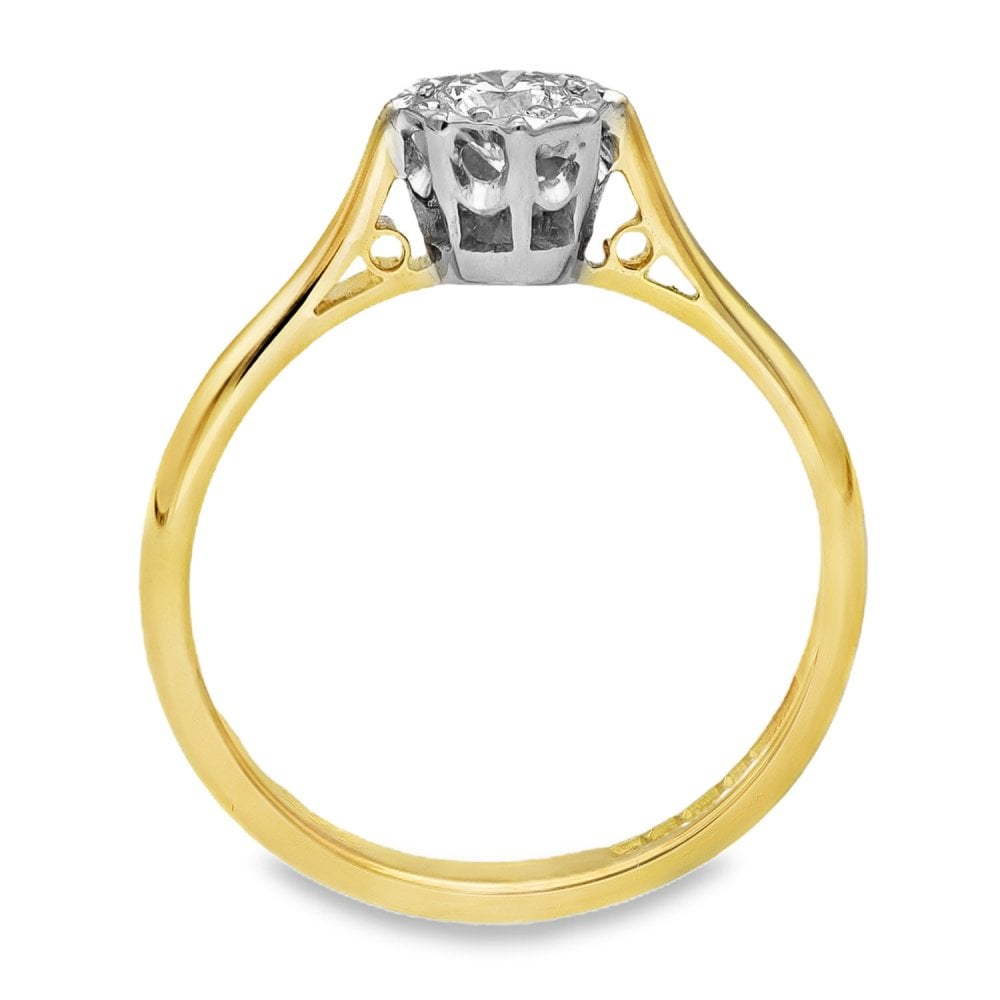 18ct Yellow Gold Illusion-Set Diamond Engagement Ring - 0.25ct