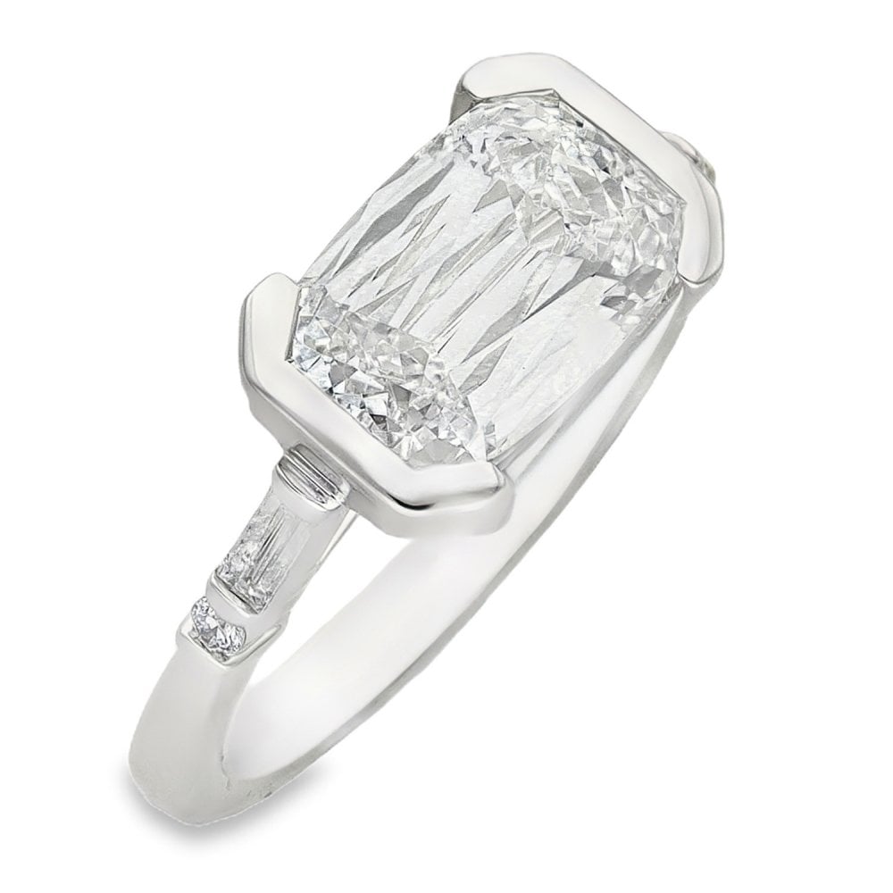 2.68ct White Gold Cushion-Cut Diamond Engagement Ring - E/VVS2