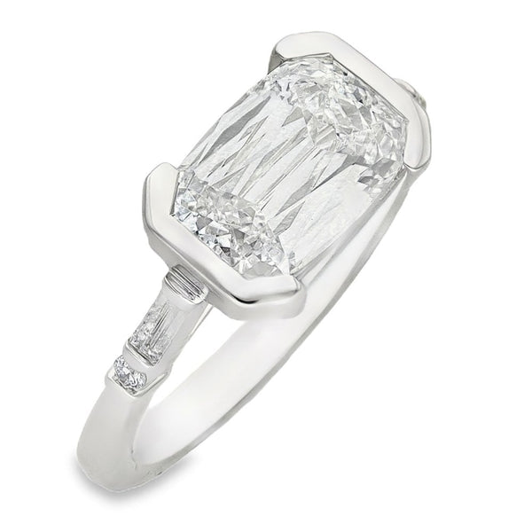 2.68ct White Gold Cushion-Cut Diamond Engagement Ring - E/VVS2