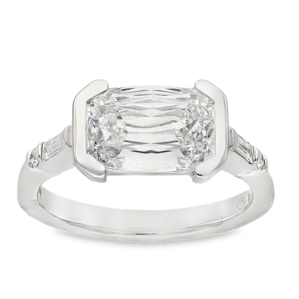 2.68ct White Gold Cushion-Cut Diamond Engagement Ring - E/VVS2