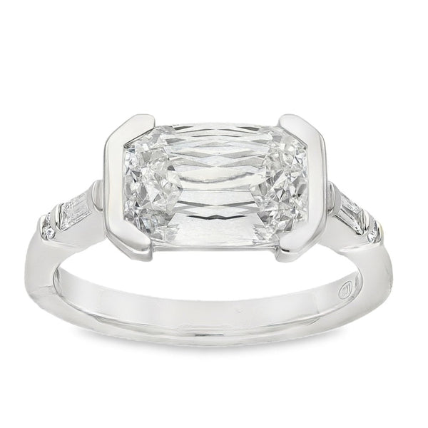 2.68ct White Gold Cushion-Cut Diamond Engagement Ring - E/VVS2