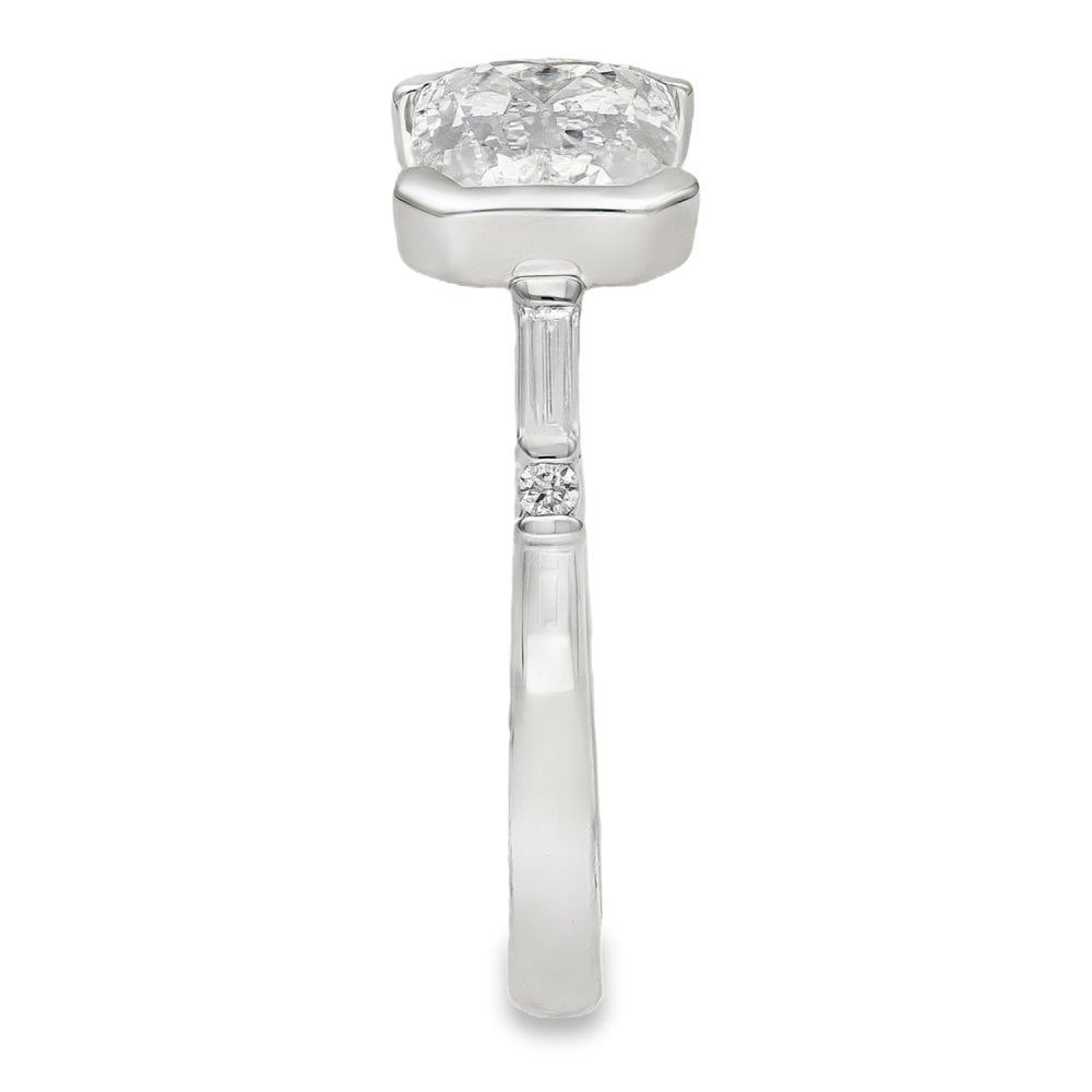2.68ct White Gold Cushion-Cut Diamond Engagement Ring - E/VVS2