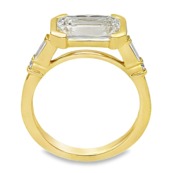 2.66ct Yellow Gold Cushion-Cut Diamond Engagement Ring - F/VVS2