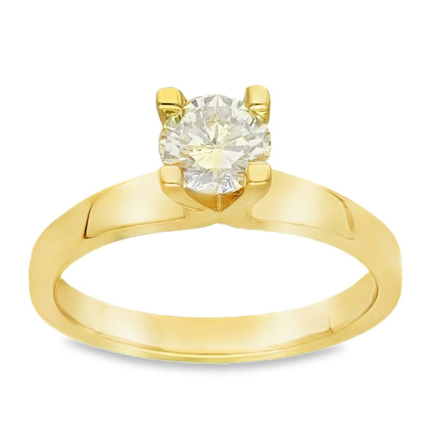 18ct Yellow Gold Diamond Engagement Ring - Size R - 0.90ct