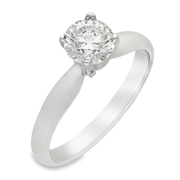 18ct White Gold Round Diamond Solitaire Engagement Ring - 0.78ct