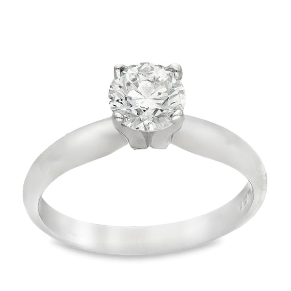 18ct White Gold Round Diamond Solitaire Engagement Ring - 0.78ct