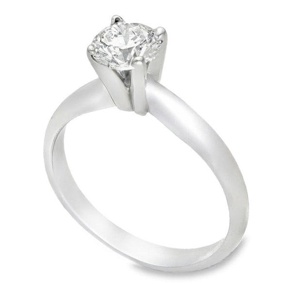 18ct White Gold Round Diamond Solitaire Engagement Ring - 0.78ct