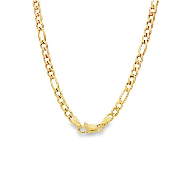 9ct Yellow Gold Figaro Chain - 20" - 10.0g