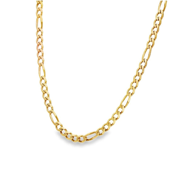 9ct Yellow Gold Figaro Chain - 20" - 10.0g