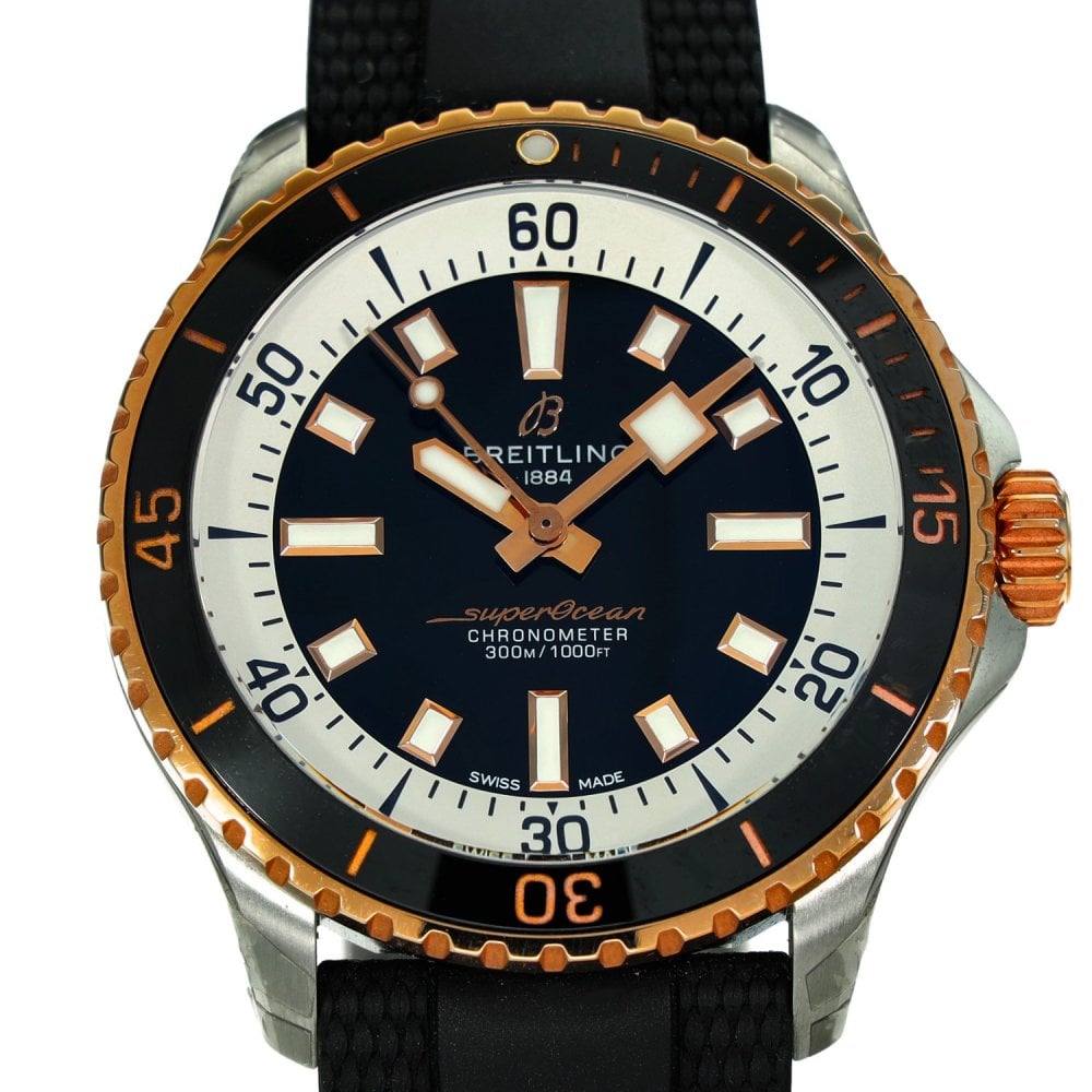 Superocean U17375 – Black Dial – Rose Gold Ceramic Bezel – 2026