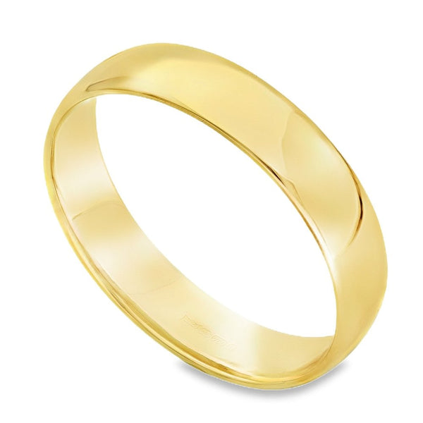 18ct Yellow Gold Plain Court Wedding Band - Size Z - 5mm