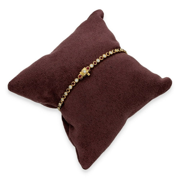 1.32ct Yellow Gold Round Ruby & Diamond Tennis Bracelet - F/G/VS