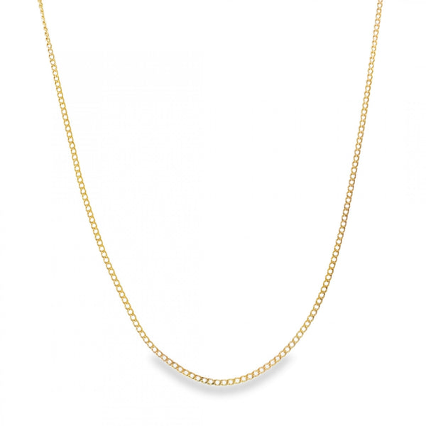 9ct Yellow Gold Fine Curb Chain - 25" - 2.4g