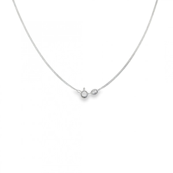 9ct White Gold Fine Curb Chain - 18" - 2.6g